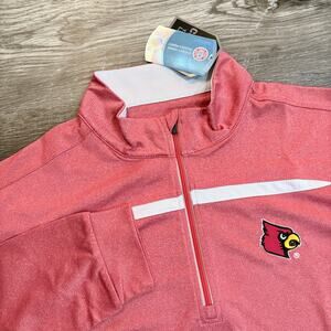 Crable Louisville Cardinals 1/4 Zip Long Sleeve Pullover Sweatshirt Light Sz L